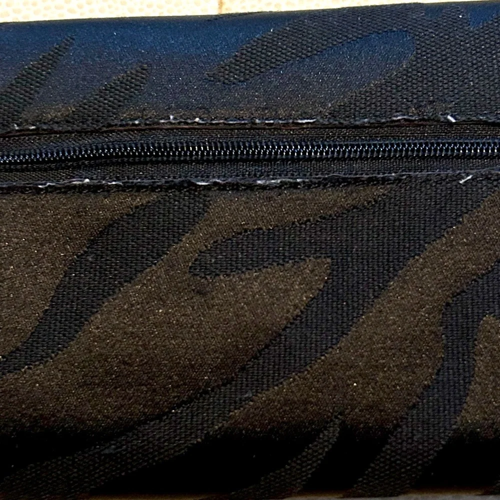 Anne Klein Wallet/Billfold/Clutch Gold Black Zebra Print Monochromatic